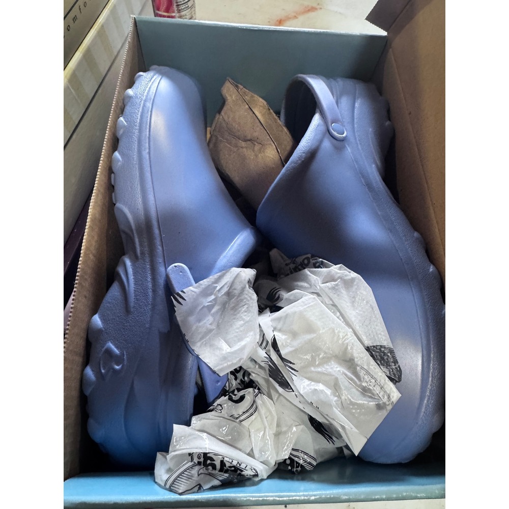 DBL R-Clogz Lights Blue Slip Resistant Work Clogs Mens 8 Womens 10 RCLOGZLIG